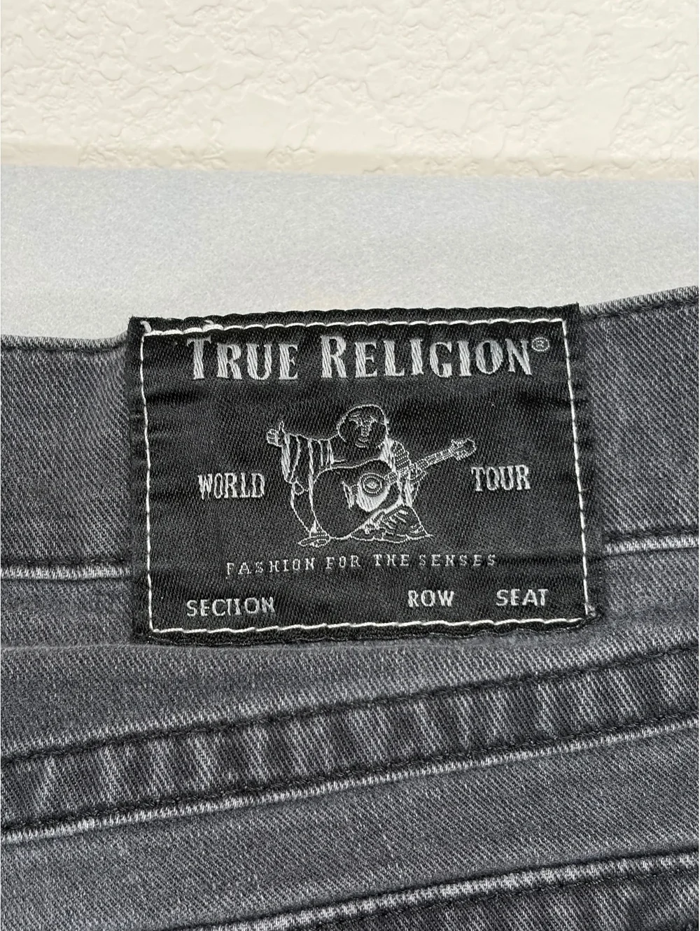 True Religion Ricky Straight Leg Jeans - Size 30 x 32 Black Denim Flap Pockets